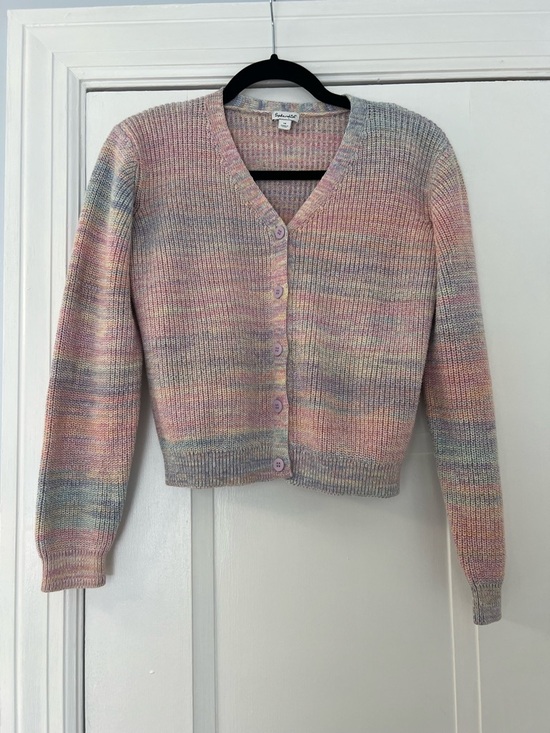 Splendid Sweaters - Splendid Sunset Marl Cardigan Pastel Multi-Color V-Neck Button Cardigan Sz 14